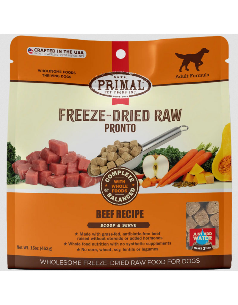 Primal Pet Foods Primal Pronto Freeze Dried Food | Beef Recipe for Dogs 7 oz
