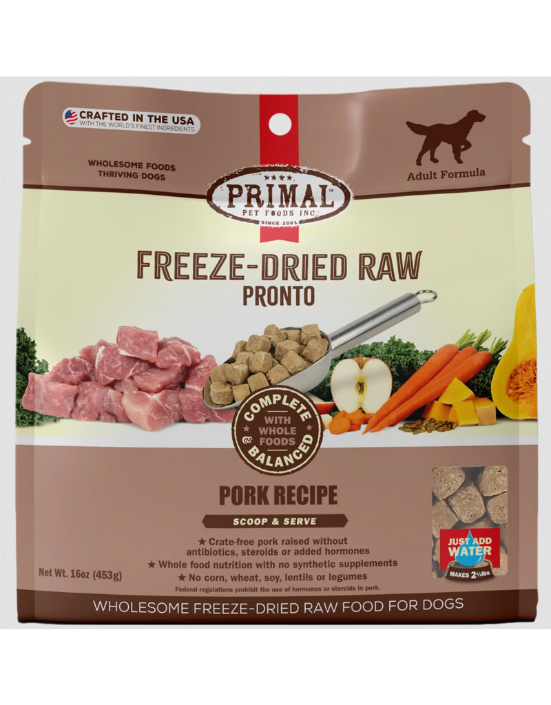 Primal Pet Foods Primal Pronto Freeze Dried Food | Pork Recipe for Dogs 25 oz