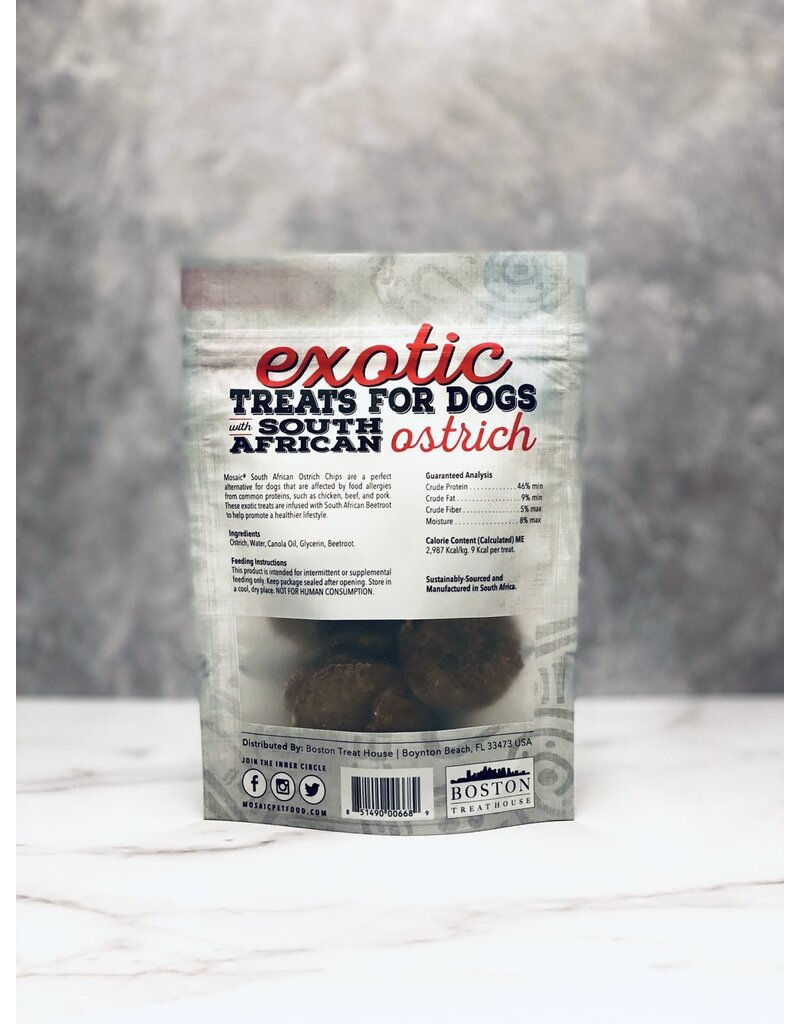 Mosaic Exotic Dog Treats Mosaic Exotic Dog Treats | Ostrich Chips w/ Beetroot 2.5 oz