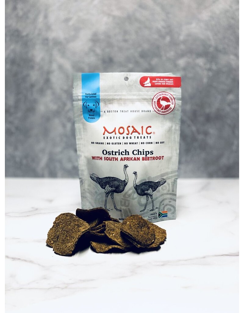 Mosaic Exotic Dog Treats Mosaic Exotic Dog Treats | Ostrich Chips w/ Beetroot 2.5 oz