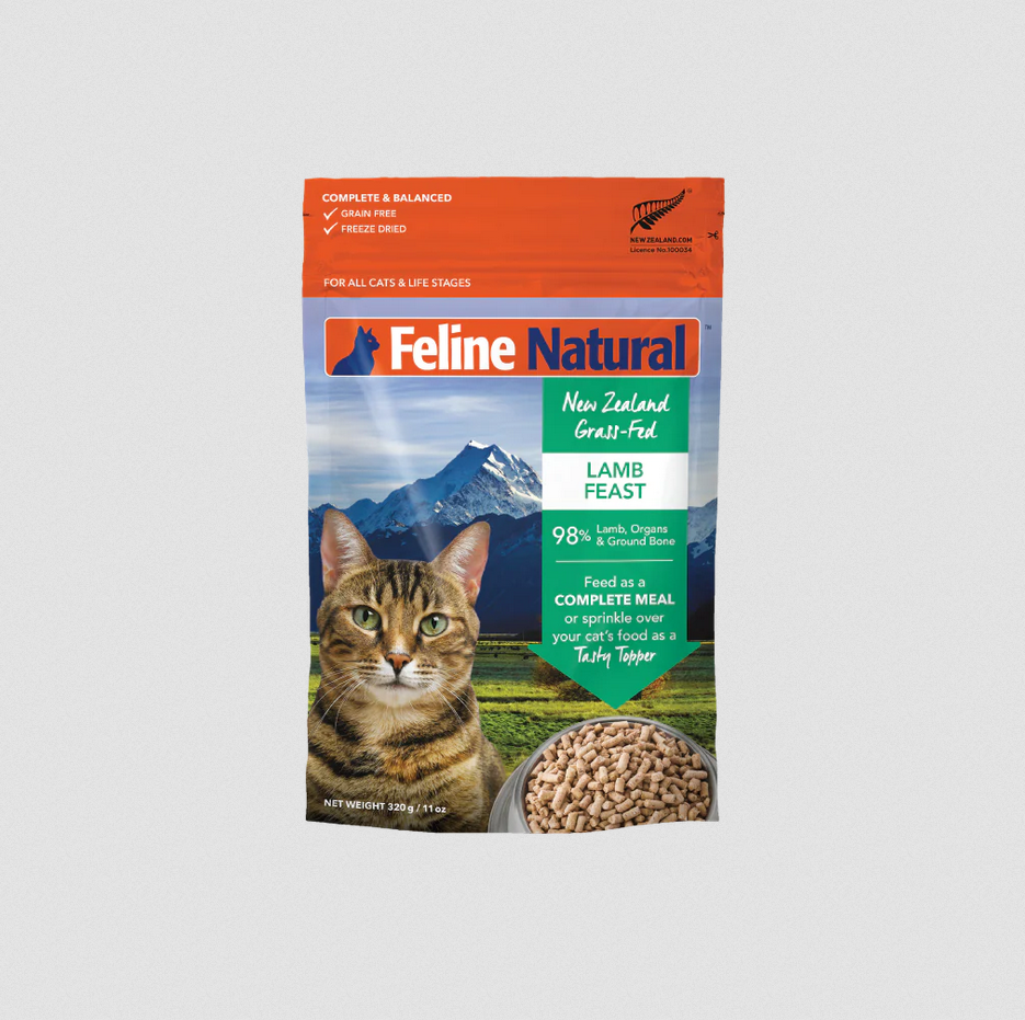 Feline Natural ラムベニソン フリーズドライ 320g Feline Natural Freeze-Dried Cat Food | Grass Fed Lamb Feast 11 oz