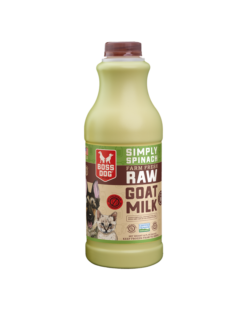 Boss Dog Brand Boss Dog Brand | Frozen Raw Goat Milk Simply Spinach 32 oz (*Frozen Products for Local Delivery or In-Store Pickup Only. *)