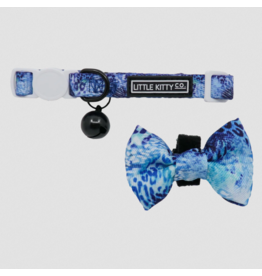 Little Kitty Co. Little Kitty Co. Collar & Bowtie | Blue Snakeskin Small