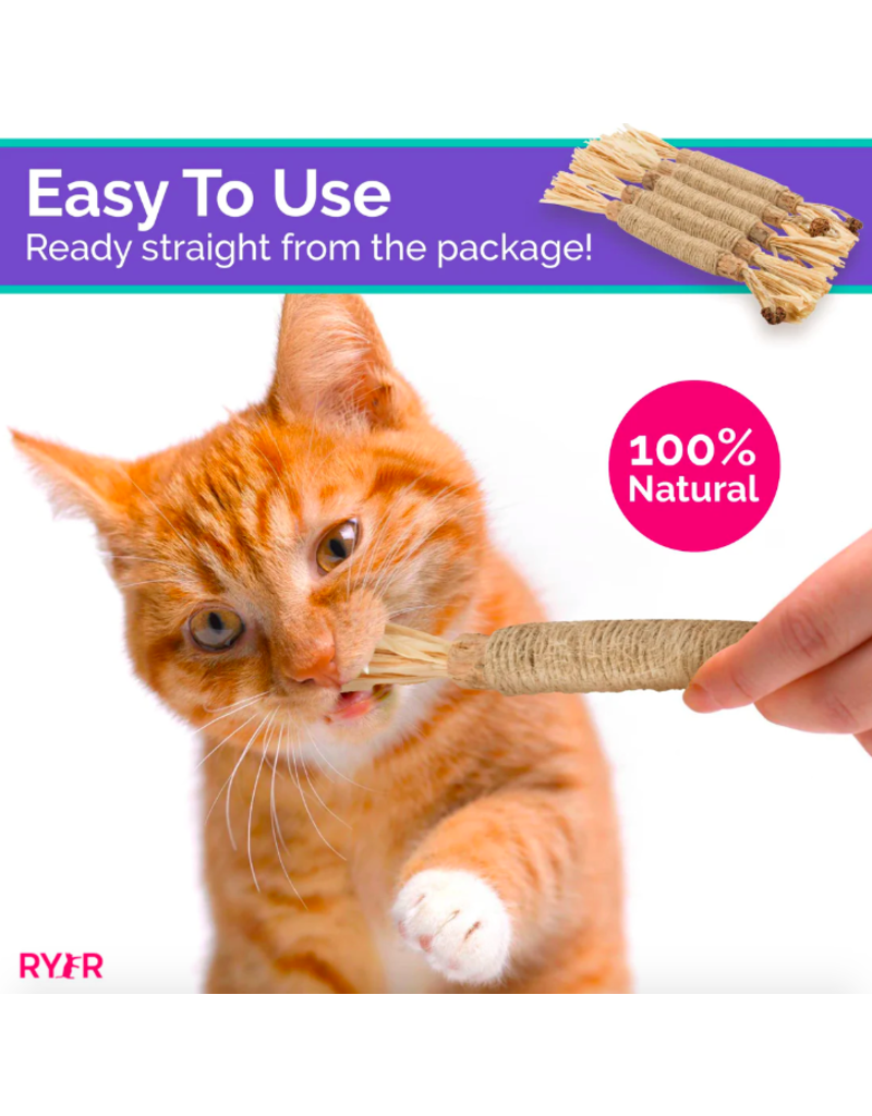 Ryercat Ryercat Dental Treat | Silvervine Dental Stick for Cats 5 pack