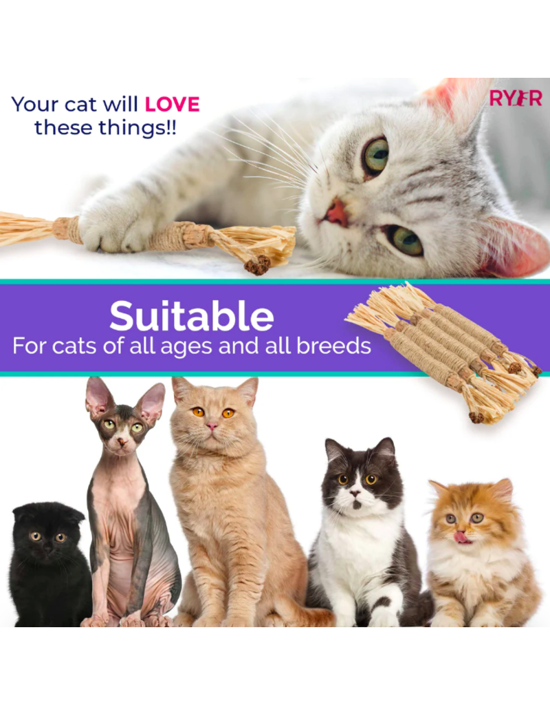 Ryercat Ryercat Dental Treat | Silvervine Dental Stick for Cats 5 pack