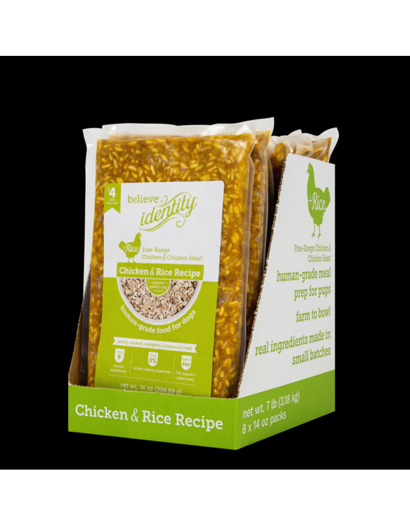 Identity Identity Gently Cooked Dog Food | Believe Bland Chicken & Rice Recipe CASE /8 (*Frozen Products for Local Delivery or In-Store Pickup Only. *)