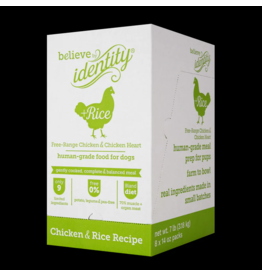 Identity Identity Gently Cooked Dog Food | Believe Bland Chicken & Rice Recipe CASE /8 (*Frozen Products for Local Delivery or In-Store Pickup Only. *)