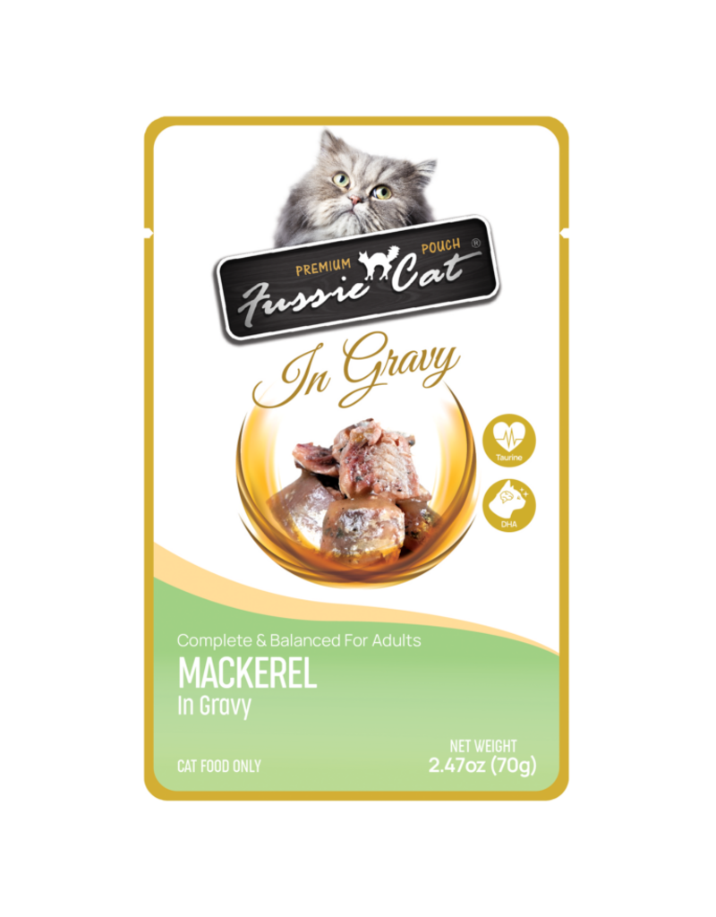 Fussie Cat Fussie Cat Premium Pouch Complete Cat Food | Mackerel in Gravy 2.47 oz single
