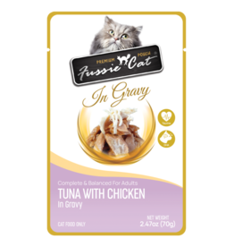 Fussie Cat Fussie Cat Premium Pouch Complete Cat Food | Tuna with Chicken in Gravy 2.47 oz single