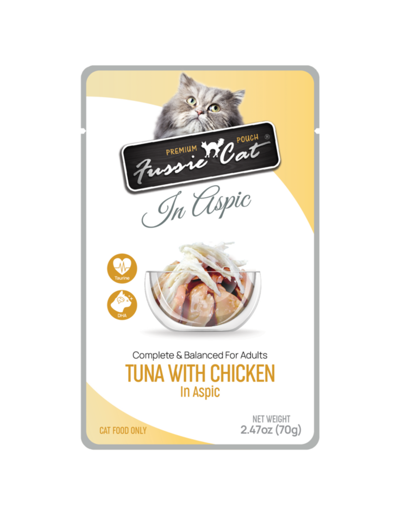 Fussie Cat Fussie Cat Premium Pouch Complete Cat Food | Tuna with Chicken in Aspic 2.47 oz single