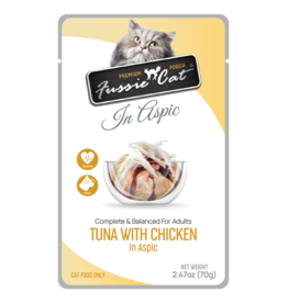 Fussie Cat Fussie Cat Premium Pouch Complete Cat Food | Tuna with Chicken in Aspic 2.47 oz CASE/12