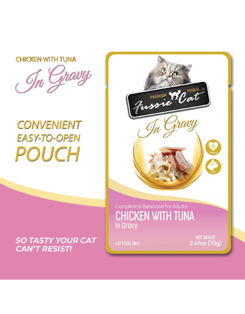 Fussie Cat Fussie Cat Premium Pouch Complete Cat Food | Chicken with Tuna in Gravy 2.47 oz CASE/12