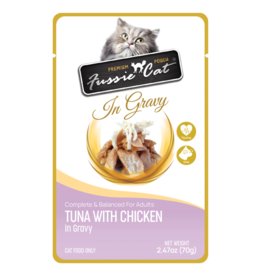 Fussie Cat Fussie Cat Premium Pouch Complete Cat Food | Tuna with Chicken in Gravy 2.47 oz CASE/12