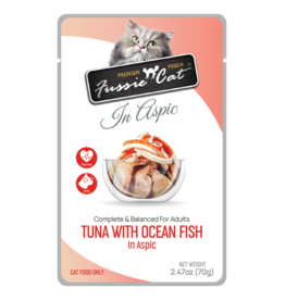 Fussie Cat Fussie Cat Premium Pouch Complete Cat Food | Tuna with Ocean Fish in Aspic 2.47 oz CASE/12