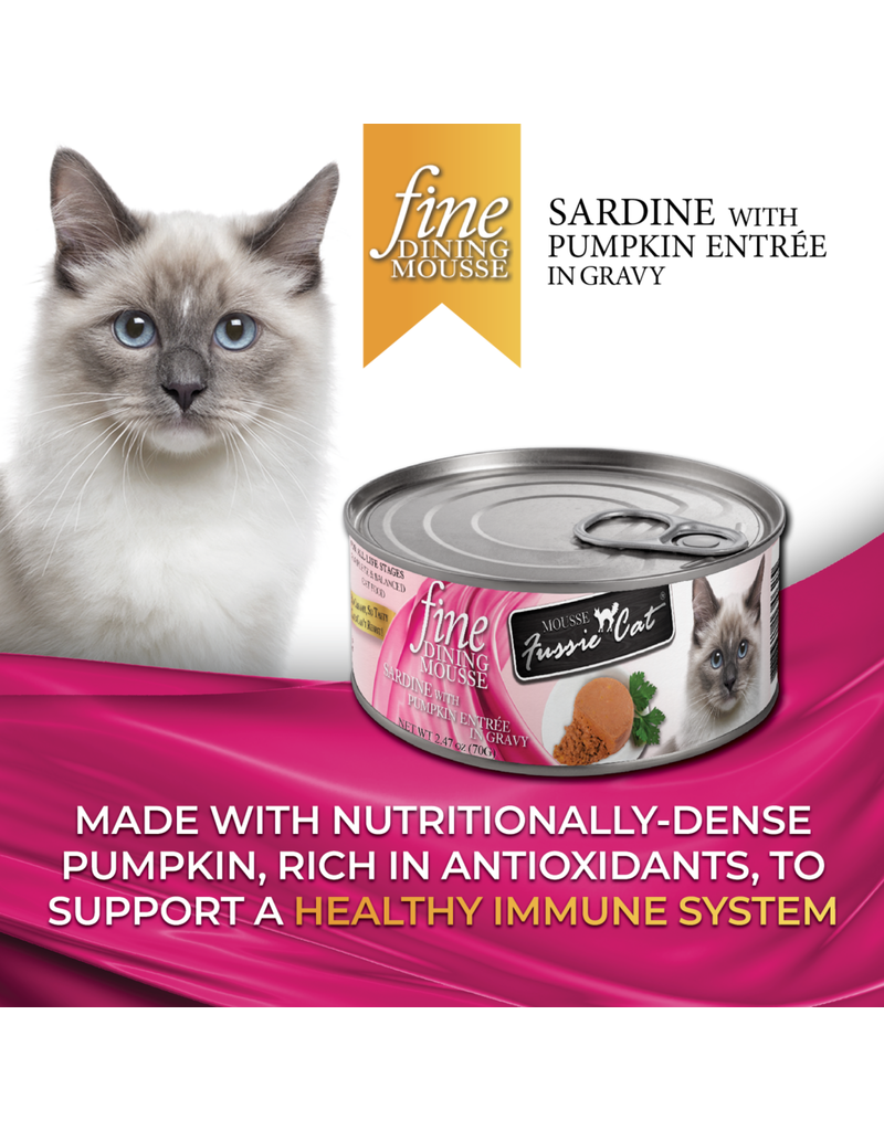 Fussie Cat Fussie Cat Fine Dining Cans | Sardine with Pumpkin Mousse 2.47 oz single
