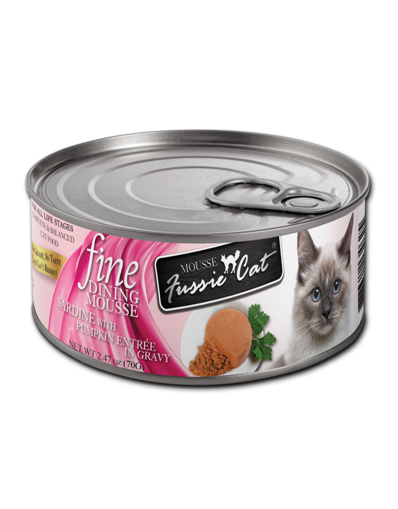 Fussie Cat Fussie Cat Fine Dining Cans | Sardine with Pumpkin Mousse 2.47 oz CASE/24