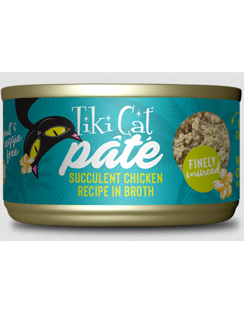 Tiki Cat Tiki Cat Canned Cat Food | Luau Succulent Chicken in Broth Finely Minced Recipe 2.8 oz single