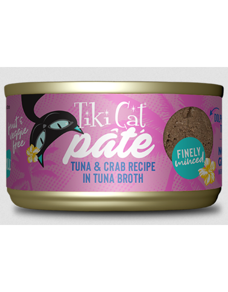 Tiki Cat Tiki Cat Canned Cat Food | Tuna & Crab in Broth Pate Recipe 2.8 oz CASE/12