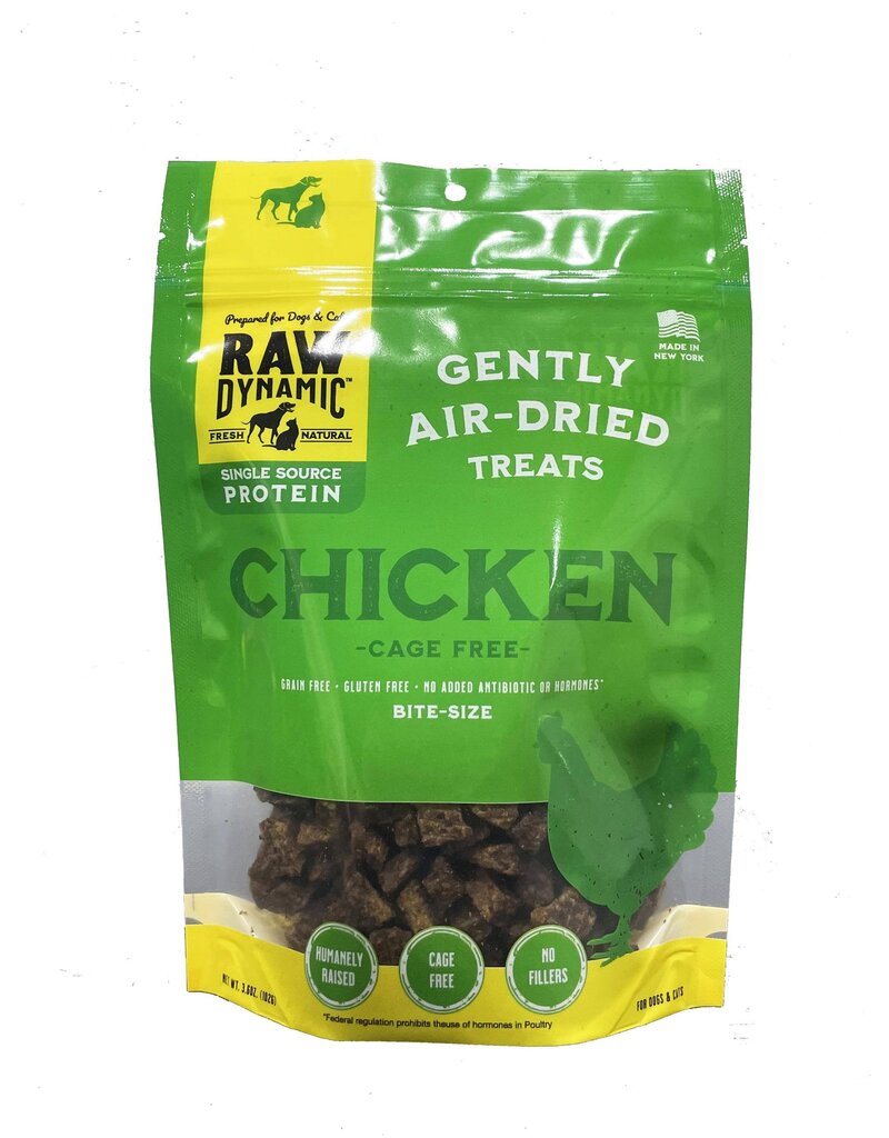 Raw Dynamic Raw Dynamic Air Dried Treats | Cage Free Chicken Bites for Cats & Dogs 3.6 oz