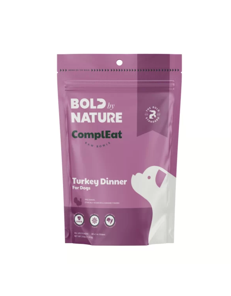 Bold By Nature Bold By Nature Frozen Dog Food 1 oz Sliders | Turkey 3 lb (*Frozen Products for Local Delivery or In-Store Pickup Only. *)
