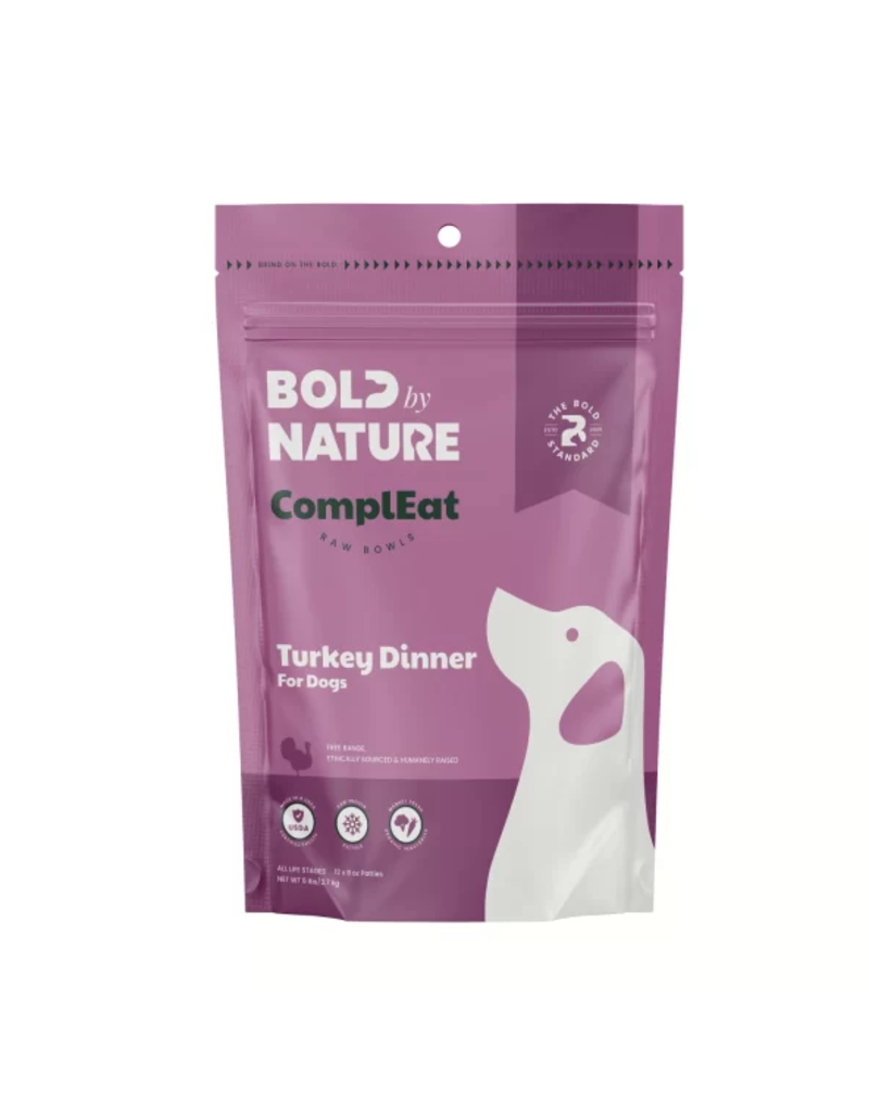 Bold By Nature Bold By Nature Frozen Dog Food 8 oz Patties | Turkey 6 lb (*Frozen Products for Local Delivery or In-Store Pickup Only. *)