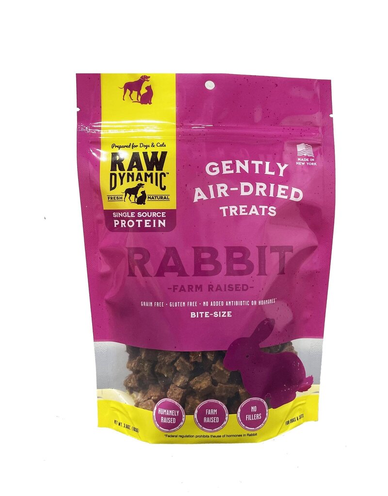 Raw Dynamic Raw Dynamic Air Dried Treats | Farm Raised Rabbit Bites for Cats & Dogs 3.6 oz