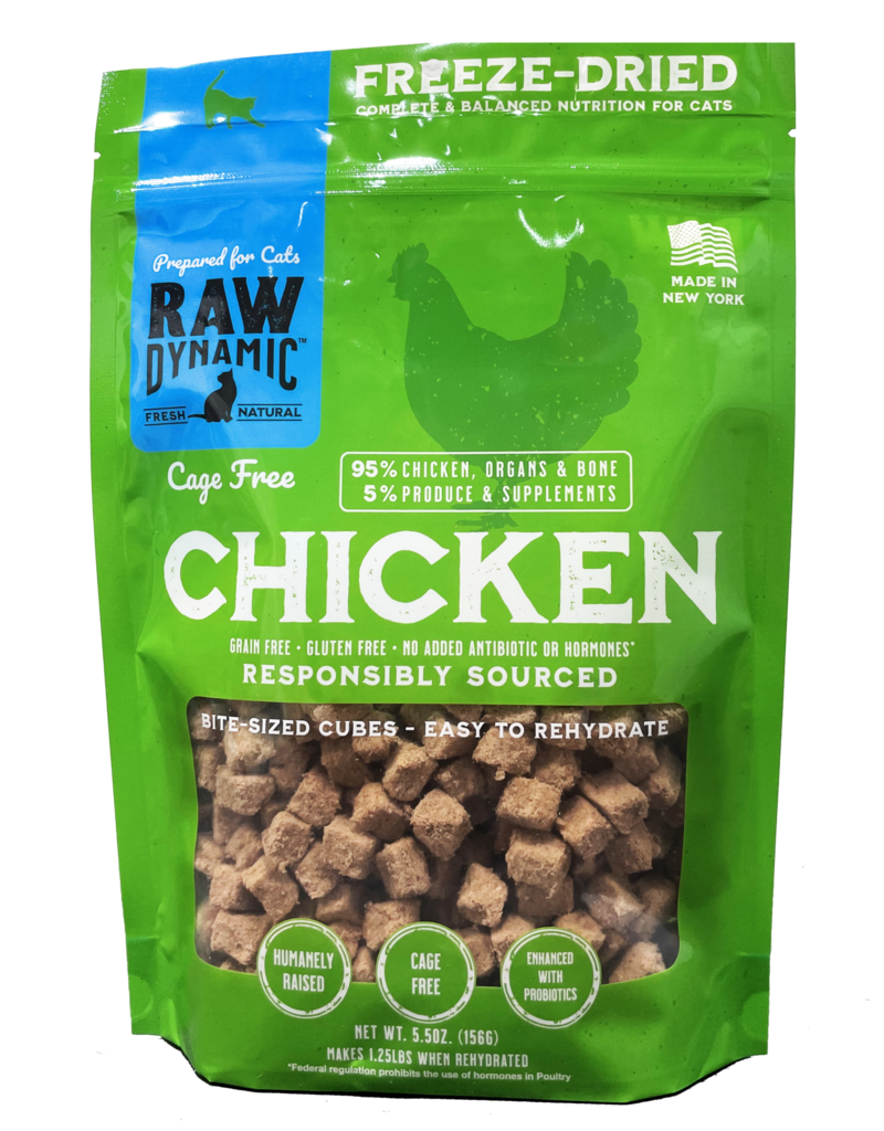 Raw Dynamic Raw Dynamic Freeze Dried Cat Food | Cage Free Chicken Cubes 5.5 oz