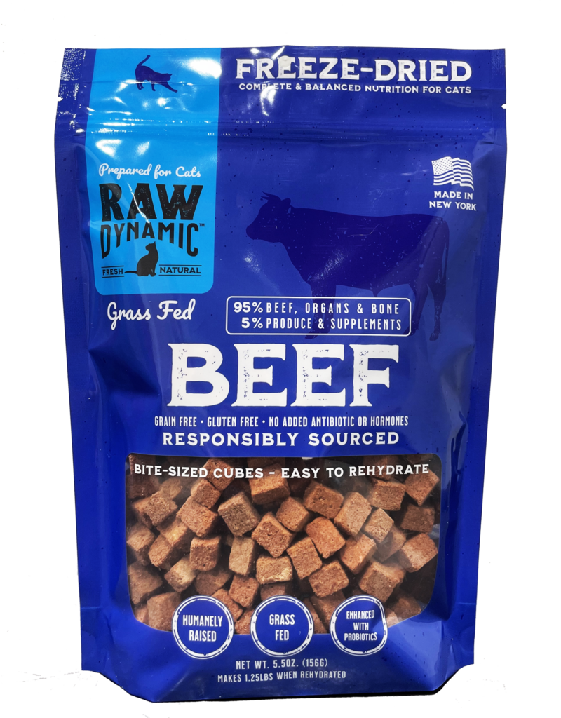Raw Dynamic Raw Dynamic Freeze Dried Cat Food | Grass Fed Beef Cubes 5.5 oz