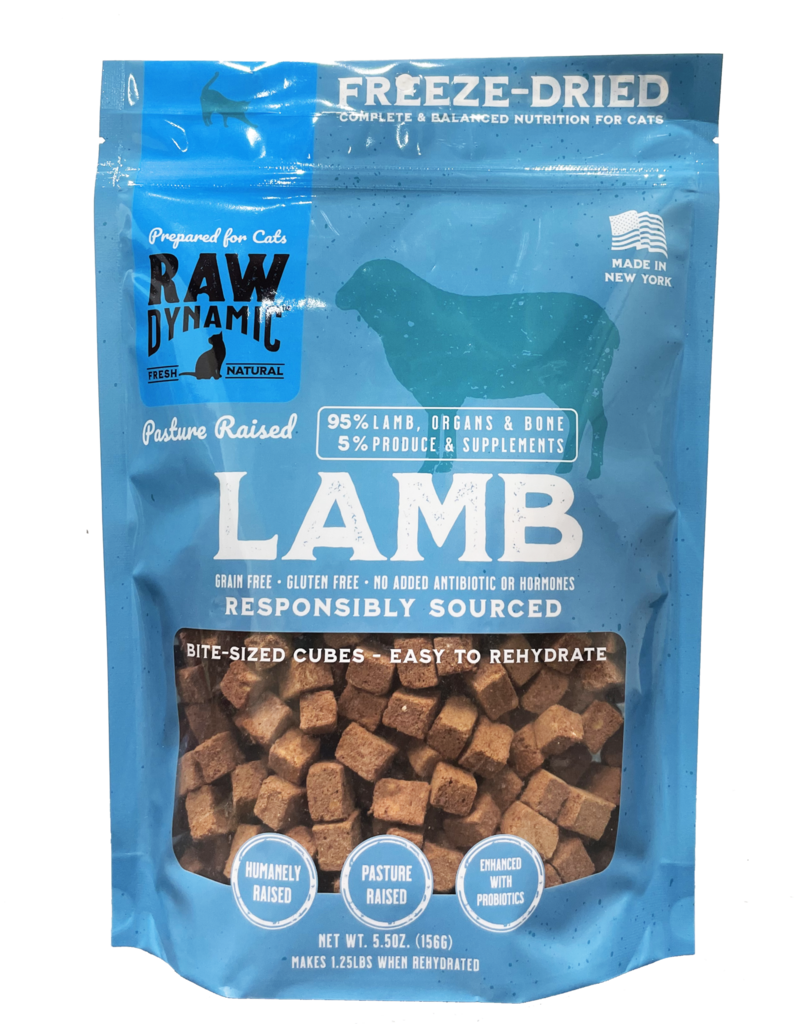 Raw Dynamic Raw Dynamic Freeze Dried Cat Food | Pasture Raised Lamb Cubes 5.5 oz
