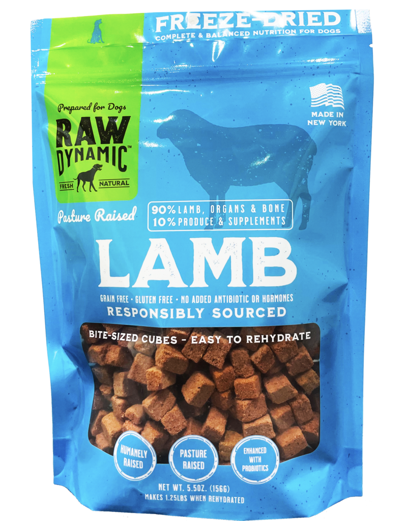 Raw Dynamic Raw Dynamic Freeze Dried Dog Food | Pasture Raised Lamb Cubes 5.5 oz