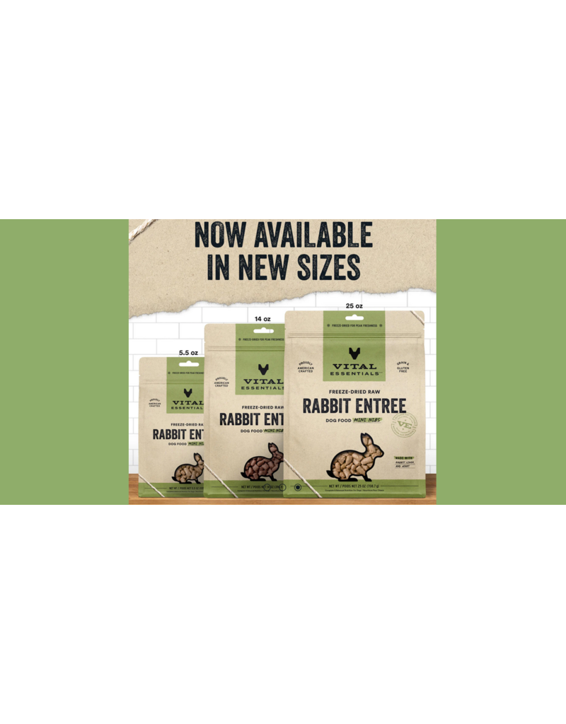 Vital Essentials Vital Essentials Freeze Dried Dog Food | Rabbit Entree Mini Nibs 25 oz