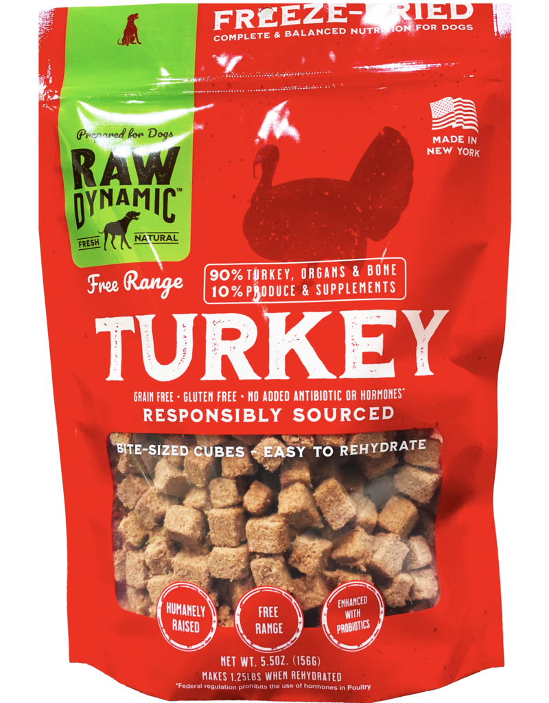 Raw Dynamic Raw Dynamic Freeze Dried Dog Food | Free Range Turkey Cubes 14 oz