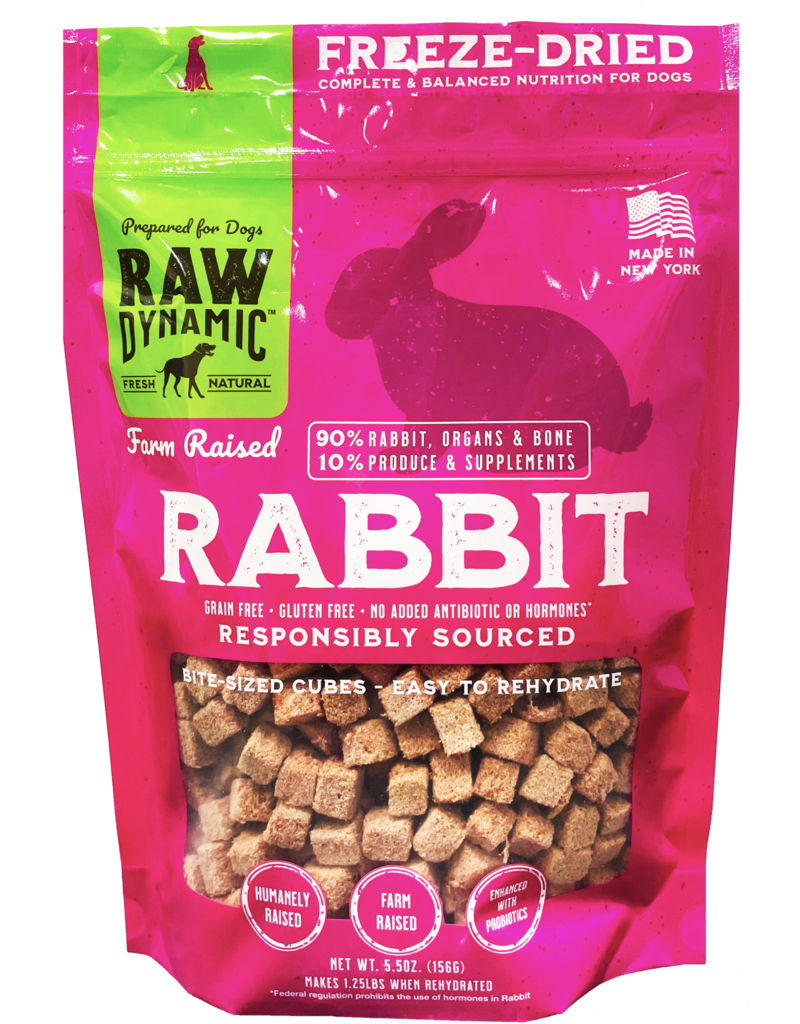 Raw Dynamic Raw Dynamic Freeze Dried Dog Food | Farm Raised Rabbit Cubes 5.5 oz