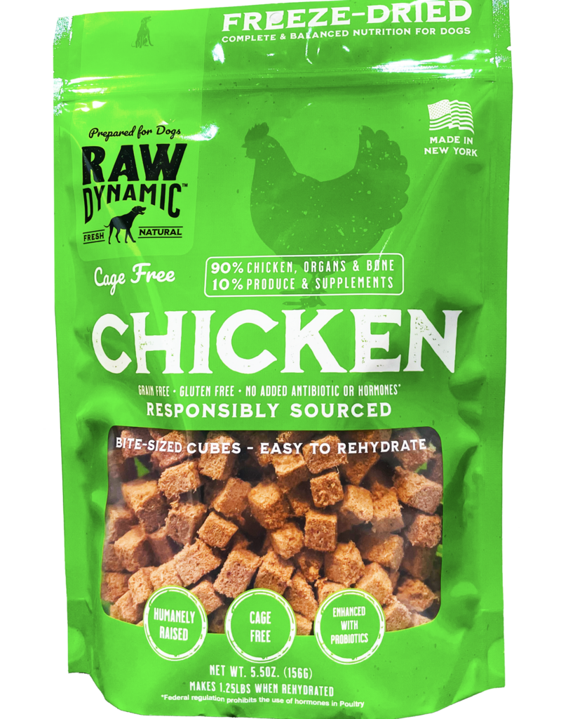 Raw Dynamic Raw Dynamic Freeze Dried Dog Food | Cage Free Chicken Cubes 5.5 oz