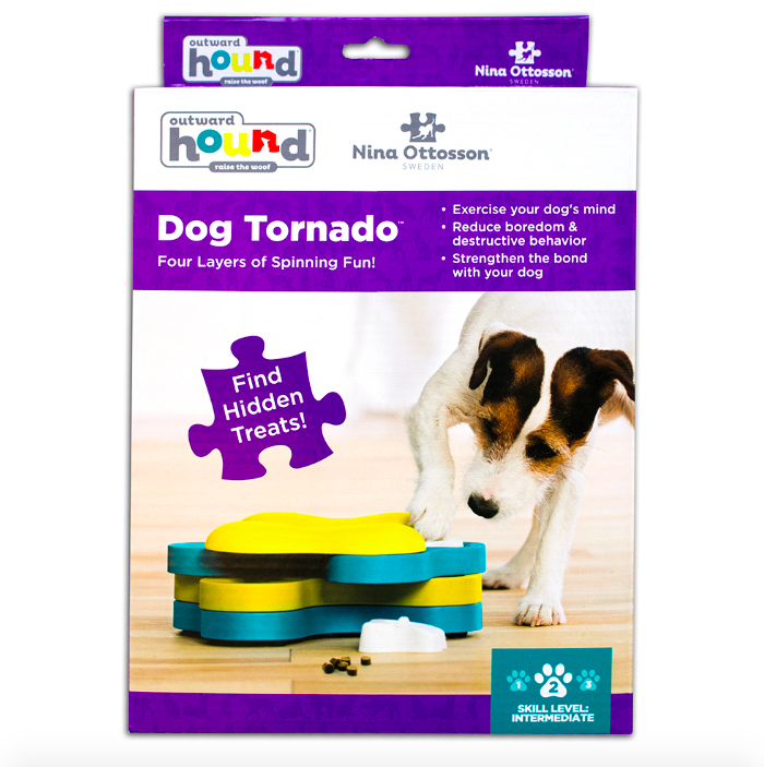 Nina Ottosson by Outward Hound Tornado Puzzle Game Dog Toy, Yellow & B