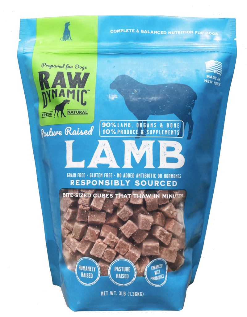 Raw Dynamic Raw Dynamic Frozen Raw Dog Food | Pasture Raised Lamb Cubes 3 lb (*Frozen Products for Local Delivery or In-Store Pickup Only. *)
