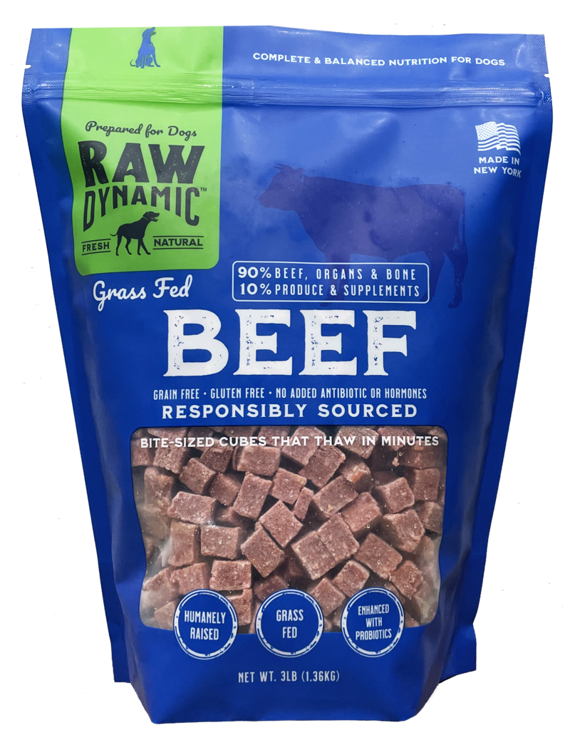 Raw Dynamic Raw Dynamic Frozen Raw Dog Food | Free Range Beef Cubes 3 lb (*Frozen Products for Local Delivery or In-Store Pickup Only. *)