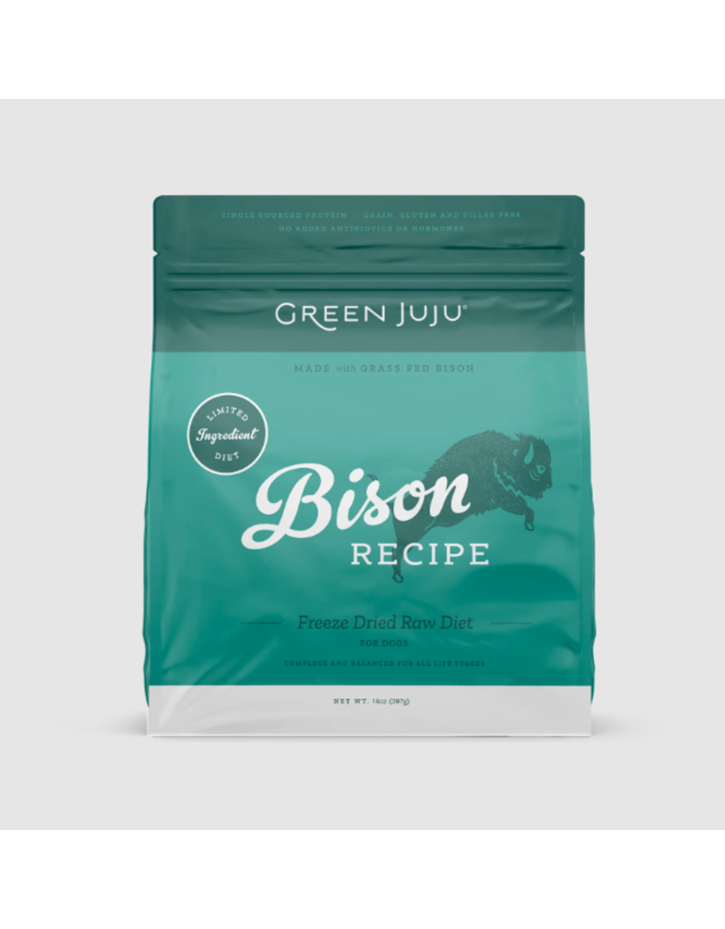 Green Juju DISC/M Green Juju Freeze Dried Raw Diet | LID Bison Recipe for Dogs 14 oz