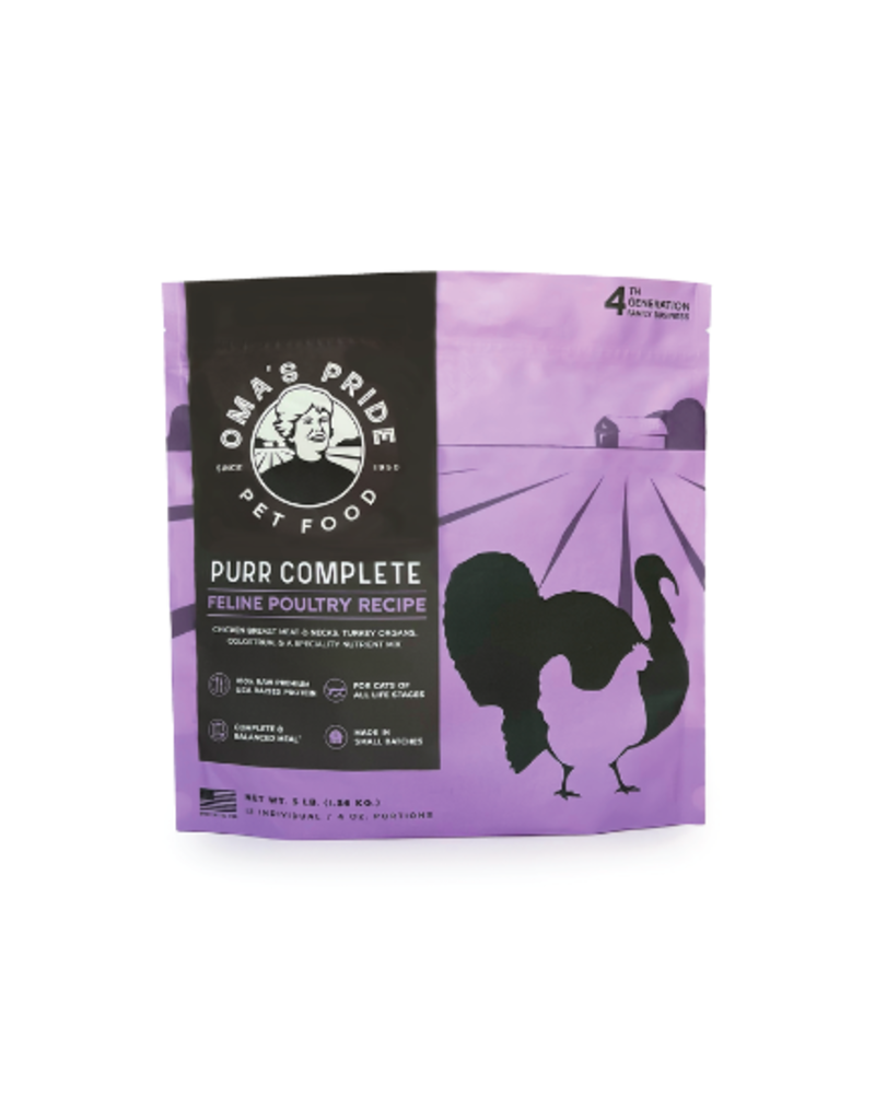 Oma's Pride Oma's Pride Raw Frozen Cat Food | Purr Complete Patties Poultry Recipe 2 lb CASE (*Frozen Products for Local Delivery or In-Store Pickup Only. *)