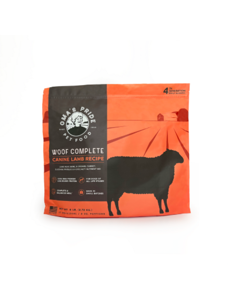 Oma's Pride Oma's Pride Raw Frozen Dog Food | Woof Complete Patties Lamb Recipe 6 lb (*Frozen Products for Local Delivery or In-Store Pickup Only. *)