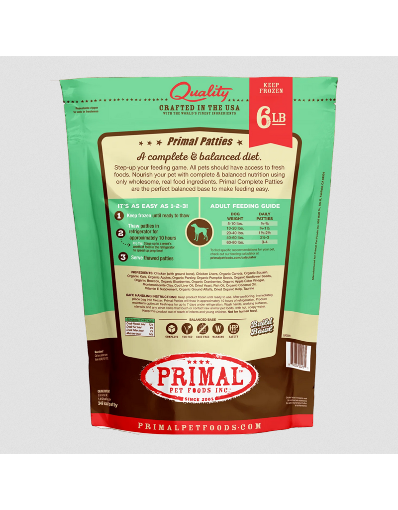 Primal Pet Foods Primal Pet Foods | Frozen Chicken Patties for Dogs 18 lb (*Frozen Products for Local Delivery or In-Store Pickup Only. *)