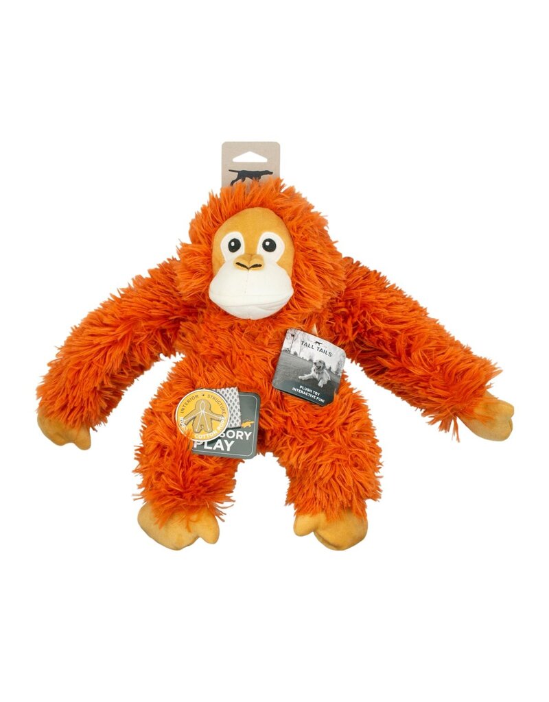 Tall Tails Tall Tails Plush Dog Toys | Orangutan with Squeaker & Rope 14"
