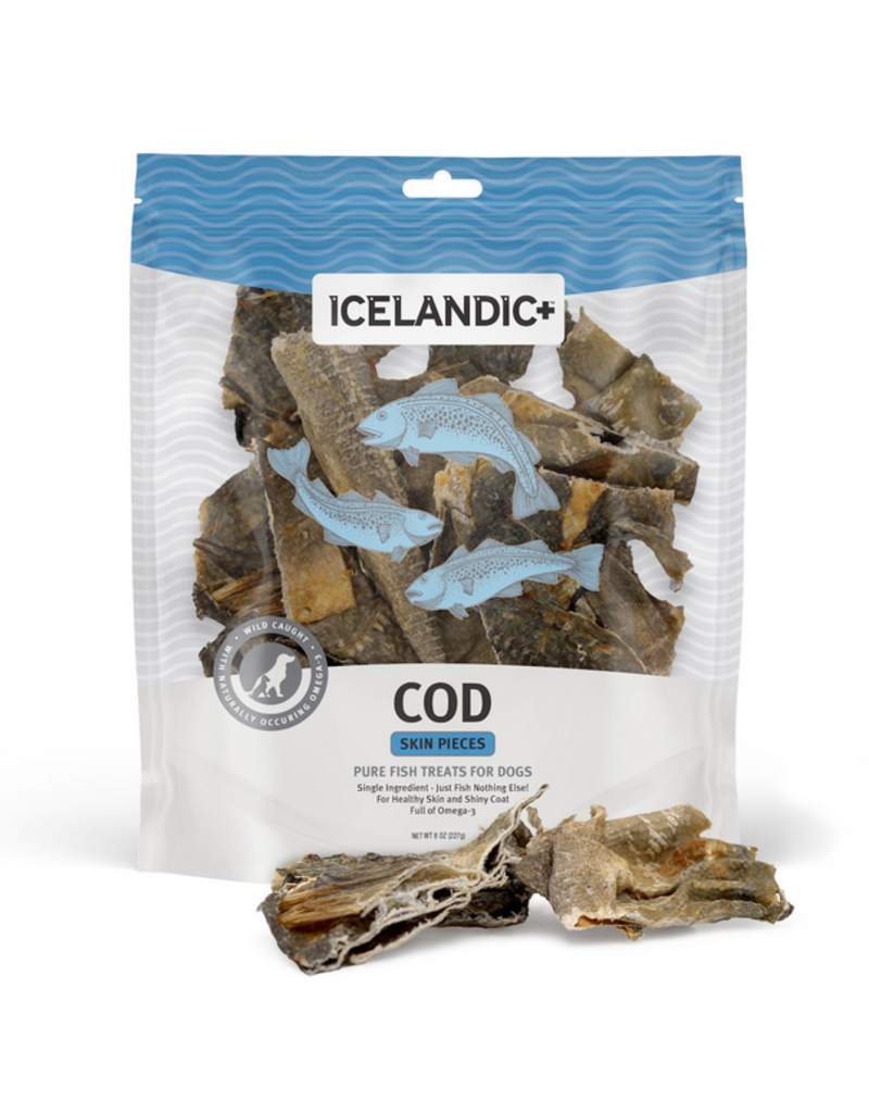 IcelandicPLUS Icelandic+ Dog Treats | Cod Skin Pieces 5" 1 lb Bag
