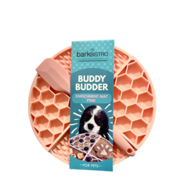 Bark Bistro Bark Bistro Buddy Budder | Pink Enrichment Mat with Spatula