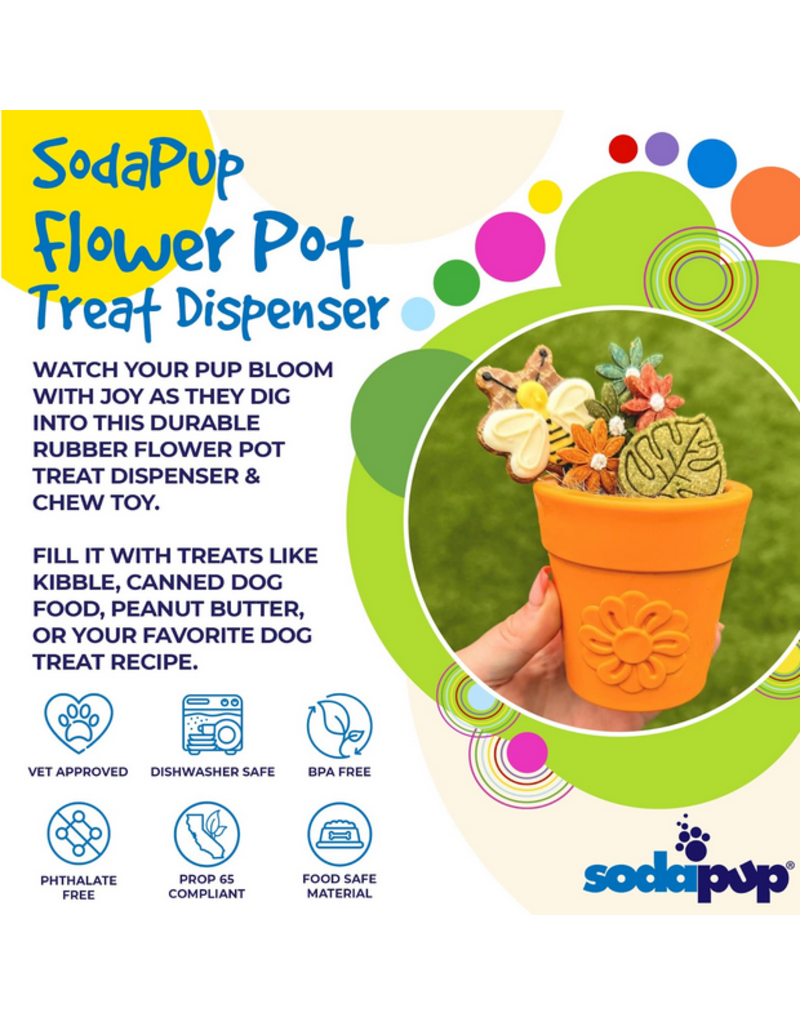 SodaPup SodaPup Enrichment Toys | Flower Pot Orange