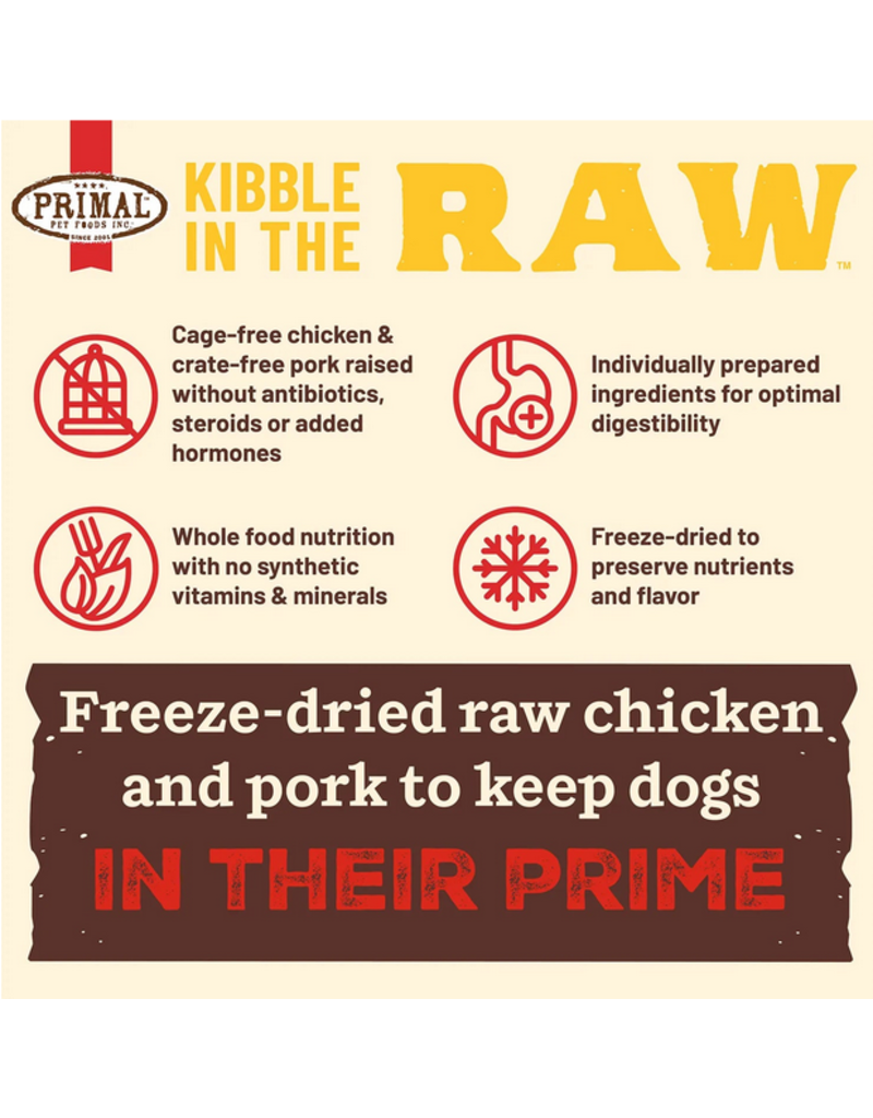 Primal Pet Foods Primal Kibble In The Raw | Canine Puppy Chicken & Pork 9 lb