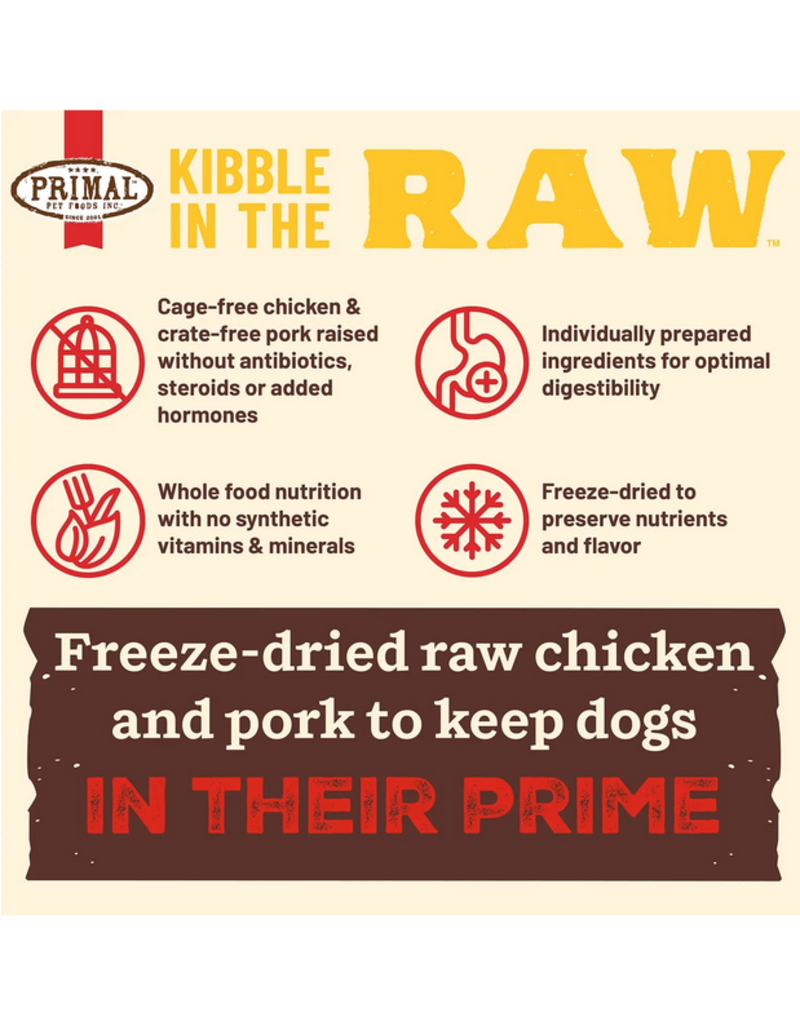 Primal Pet Foods Z Primal Kibble In The Raw | Canine Puppy Chicken & Pork 9 lb