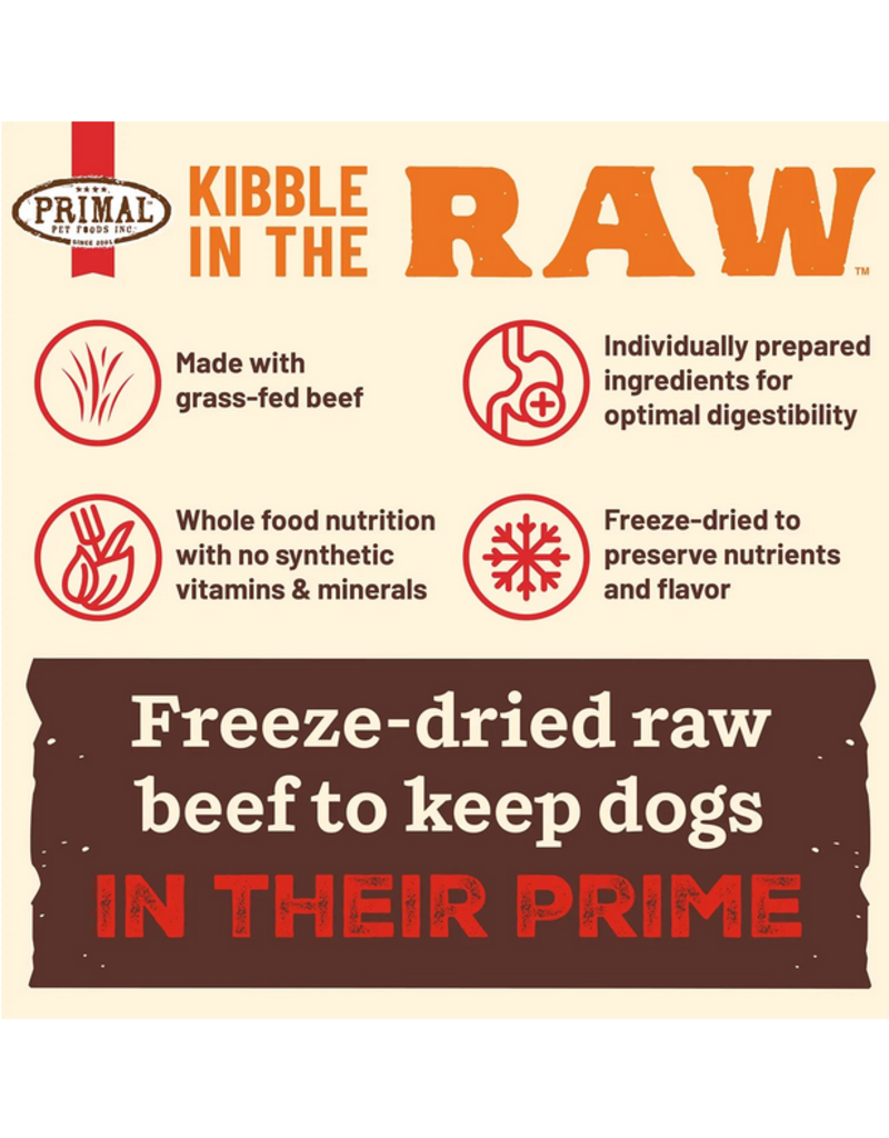 Primal Pet Foods Primal Kibble In The Raw | Canine Beef 9 lb