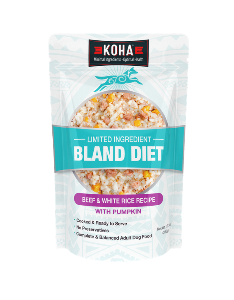 Koha Koha Bland Diet Dog Food | LID Beef & White Rice w/ Pumpkin Pouch 12.5 oz single
