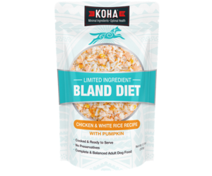 Koha Bland Diet Dog Food LID Chicken White Rice w Pumpkin Pouch 12.5 oz 6 CASE The Pet Beastro